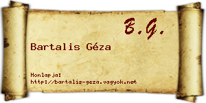 Bartalis Géza névjegykártya