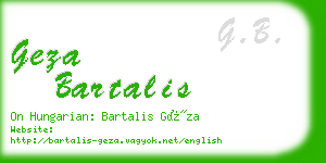 geza bartalis business card